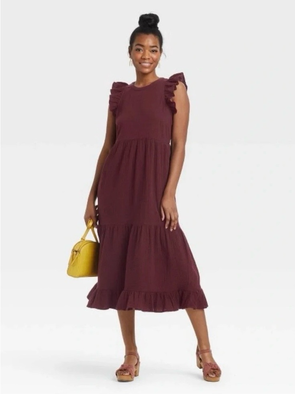 Preloved - Universal Thread™ Women's Flutter Sleeveless Tiered Dress - Sz L